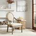 Madison Park Cole Beige Exposed Wood Arm Chair