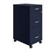 Space Solutions 18" Deep 3 Drawer Mobile Metal File Cabinet, Navy