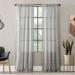 Clean Window Textured Slub Stripe Anti-Dust Curtain Panel, Single Panel