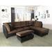 3-Pieces Sectional Sofa Set,Right Facing,Chocolate Microfiber(107B)