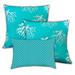 Dancing Waters Indoor/Outdoor, Zippered Pillow Cover, Set of 2 Large & 1 Lumbar, Ocean, Blue, Sea