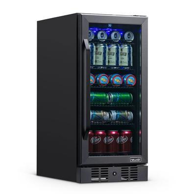 Newair 15 in. 96 Can Built-In Beverage Cooler Fridge with Precision Temp. Control in Black Stainless Steel - 96 Can