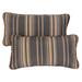Grey/ Orange Stripe Corded 12 x 24 inch Indoor/ Outdoor Lumbar Pillows with Sunbrella Fabric (Set of