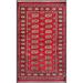 HERAT ORIENTAL Handmade One-of-a-Kind Red Geometric Bokhara Wool Rug 3'1 x 4'11 - 3'1 x 4'11