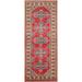Red Geometric Traditional Kazak Oriental Runner Rug Wool Hand-knotted - 2'1" x 5'7"