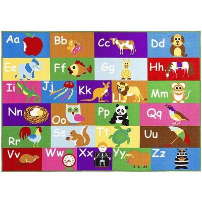 Kids Reversible Soft Safe Educational Area Rug For Playroom