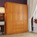 Palace Imports 100% Solid Wood Family 4-Door Wardrobe Armoire with Metal or Wooden Knobs
