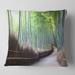 Designart 'Kyoto Bamboo Forest Pathway' Forest Throw Pillow