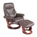 Copper Grove Orge Genuine Leather Recliner and Ottoman