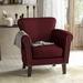 Brice Contemporary Scroll Arm Club Chair with Nailhead Trim by Christopher Knight Home