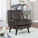 Valla Modern Wood Button Tufted Flared Arms Accent Chair by Carson Carrington