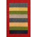 Contemporary Striped Gabbeh Oriental Area Rug Hand-knotted Wool Carpet - 5'8" x 8'0"