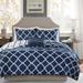 Madison Park Cole Navy 4 Piece Reversible Quilt Set with Throw Pillow