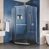 DreamLine Prism 42 in. x 42 in. x 74 3/4 in. H Pivot Shower Enclosure and Shower Base Kit - 42" x 42"