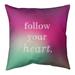 Quotes Multicolor Background Follow Your Heart Quote Pillow (w/Rmv Insert)-Spun Poly