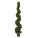 5 Foot Spiral Topiary Arrangement and Weighted Pot- Faux Boxwood by Pure Garden