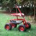 Kinbor Rolling Garden Cart Scooter for Planting w/ Tool Tray & Basket