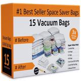 Vacuum Sealer Bags - Airtight Space Saver Bags in 6 Sizes with Pump by Windsor Home