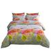 Duvet Cover Set, 6 Pieces Romantic Floral Fitted Bedding