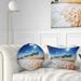 Designart 'Beautiful Seashore and Palm Trees' Seashore Throw Pillow