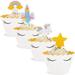 Juvale 100-Pack Rainbow Unicorn Cupcake Toppers and Wrappers, Party Decorations