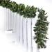 9' X 14" Pre-lit Deluxe Belgium Garland 100 Clear Lights - Natural Green - 9'L x 14"W