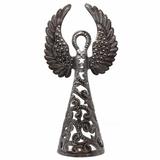 Handmade 16-inch Metalwork Angel - Wings Up , Handmade in Haiti