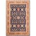 Shabby Chic Ziegler Curtis Blue Brown Hand-knotted Wool Rug - 5'0" x 6'10"