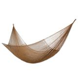 NOVICA Glowing Copper Hand Knotted Rope Style Nylon Double Hammock