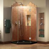 DreamLine Prism Plus 40 in. x 40 in. x 74 3/4 in. Hinged Shower Enclosure and Shower Base Kit - 40" x 40" - 40" x 40"