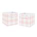 Pink Buffalo Plaid Check Collection Foldable Fabric Storage Bins - Blush and White Shabby Chic Woodland Rustic Country Farmhouse