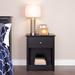 Broadway Black Wood 1-drawer Tall Nightstand