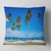 Designart 'Bright and Clear Tropical Beach' Seascape Throw Pillow