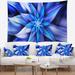 Designart 'Dancing Blue Flower Petals' Floral Wall Tapestry