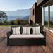 International Atlantic Staffordshire Outdoor Conversation Set Wicker Patio Furniture with Light Grey Cushions