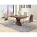 Somette Bethal Chrome-finished Metal and Wood Dining Table - Brown/Chrome