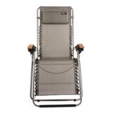 TravelChair Zero Gravity Reclining Lounge Chair Salt & Pepper