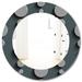 Designart 'Circles Abstract Technology' Printed Mid-Century Oval or Round Wall Mirror - Grey/Silver