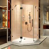 DreamLine Prism Lux 42 in. x 42 in. x 74 3/4 in. H Hinged Shower Enclosure and Shower Base Kit - 42" x 42" - 42" x 42"