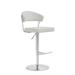 Cosmo Light Grey Vegan Leather Upholstered Adjustable Swivel Barstool