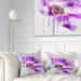 Designart 'Beautiful Purple Rose Watercolor' Floral Throw Pillow