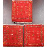 Set Of 3 Tribal Authentic Gabbeh Persian Wool Area Rug Hand-knotted - 1'4" x 1'4" Square