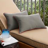 Sunbrella Canvas Charcoal/ Canvas Jockey Red Corded Indoor/ Outdoor Pillows (Set of 2)