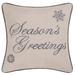 Christmas Season's Greetings Embroidered 16 Inch Throw Decorative Accent Throw Pillow