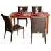 Brugge 5-Piece Outdoor Dining Set Patio Furniture Eucalyptus Wicker Rectangular