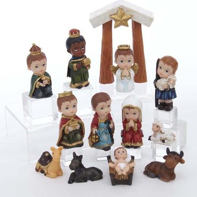 Kurt Adler 1.6-4.5" Children's Nativity, 13-Piece Set