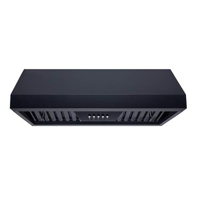 Winflo 30 in. 298 CFM Ductecd Under Cabinet Range Hood in Black with Baffle Filters, LED lights and 3 Speed Push Buttons