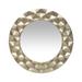 Glam 18 inch Champagne Silver Decorative Round Wall Mirror - 18 x 2.5 x 18