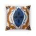Kavka Designs blue/ orange moroccan blue tile accent pillow with insert