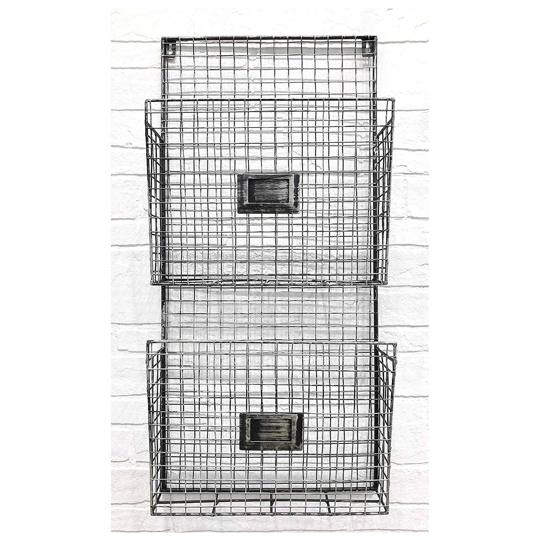 DesignStyles Metal Two Pocket Wall File Holder